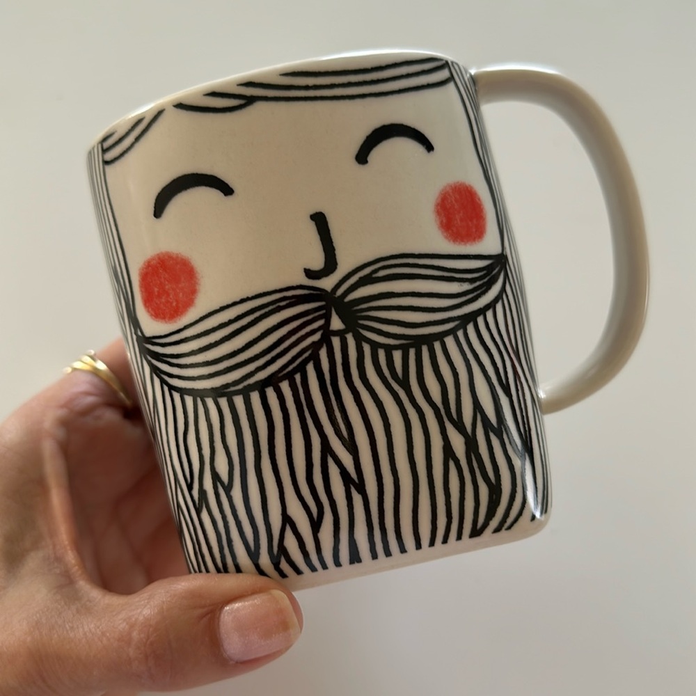 Anthropologie Kristina Saywell Christmas Santa Mug